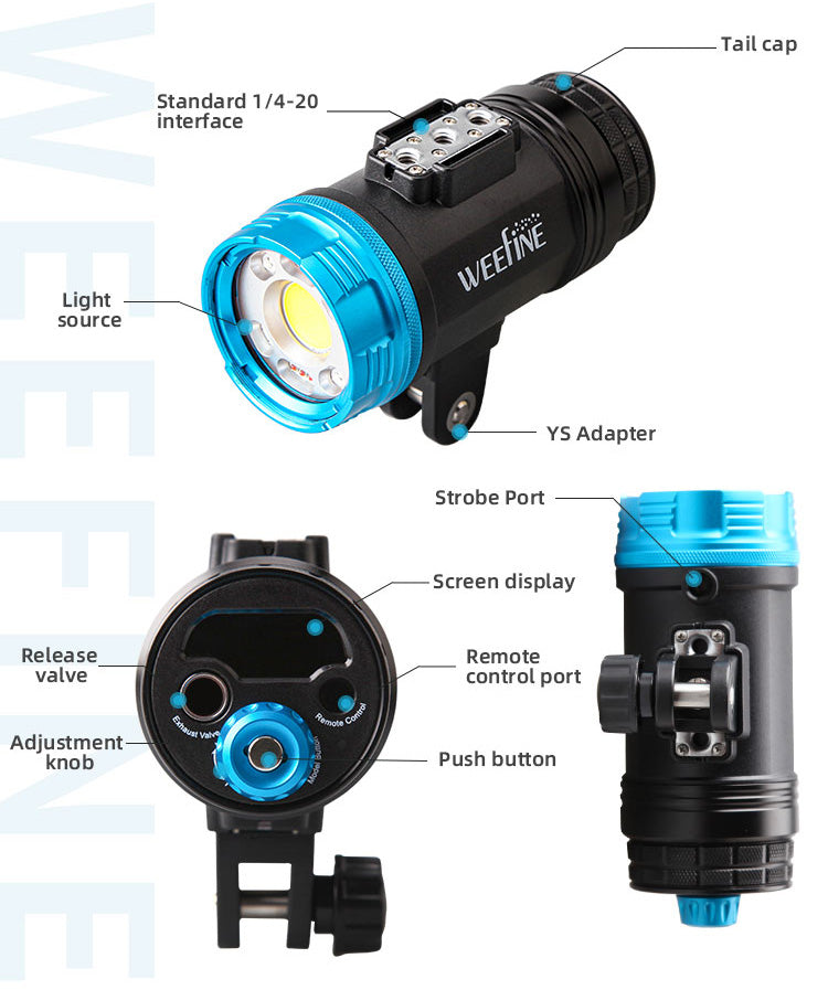 Weefine Smart Focus 7000 Video Light w/ Optical Collect